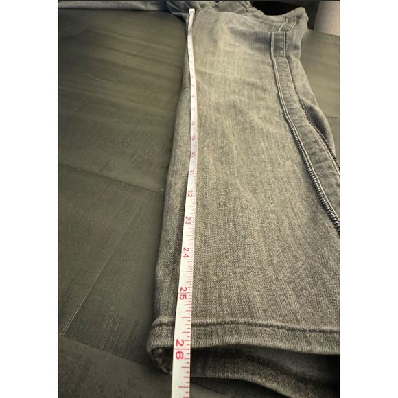 White House Black Market Dark Gray Side Bling Stretchy Straight Jeans Sz 6 - Picture 11 of 13